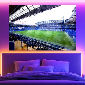 Chelsea Stamford Bridge Canvas Print, Chelsea FC Stadium Wall Art, Blues Football Poster, Soccer Fan Gift, Premier League Room Decor