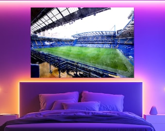 Chelsea Stamford Bridge Canvas Print, Chelsea FC Stadium Wall Art, Blues Football Poster, Soccer Fan Gift, Premier League Room Decor