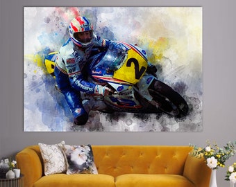 ケビン シュワンツ キャンバス プリント、Moto GP 装飾、Moto