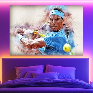 Rafael Nadal Canvas Print, Rafael Nadal Wall Art, Tennis Room Decor, Rafael Nadal Poster, Tennis Fan Gift, Tennis Wall Art, Nadal Fan Gift