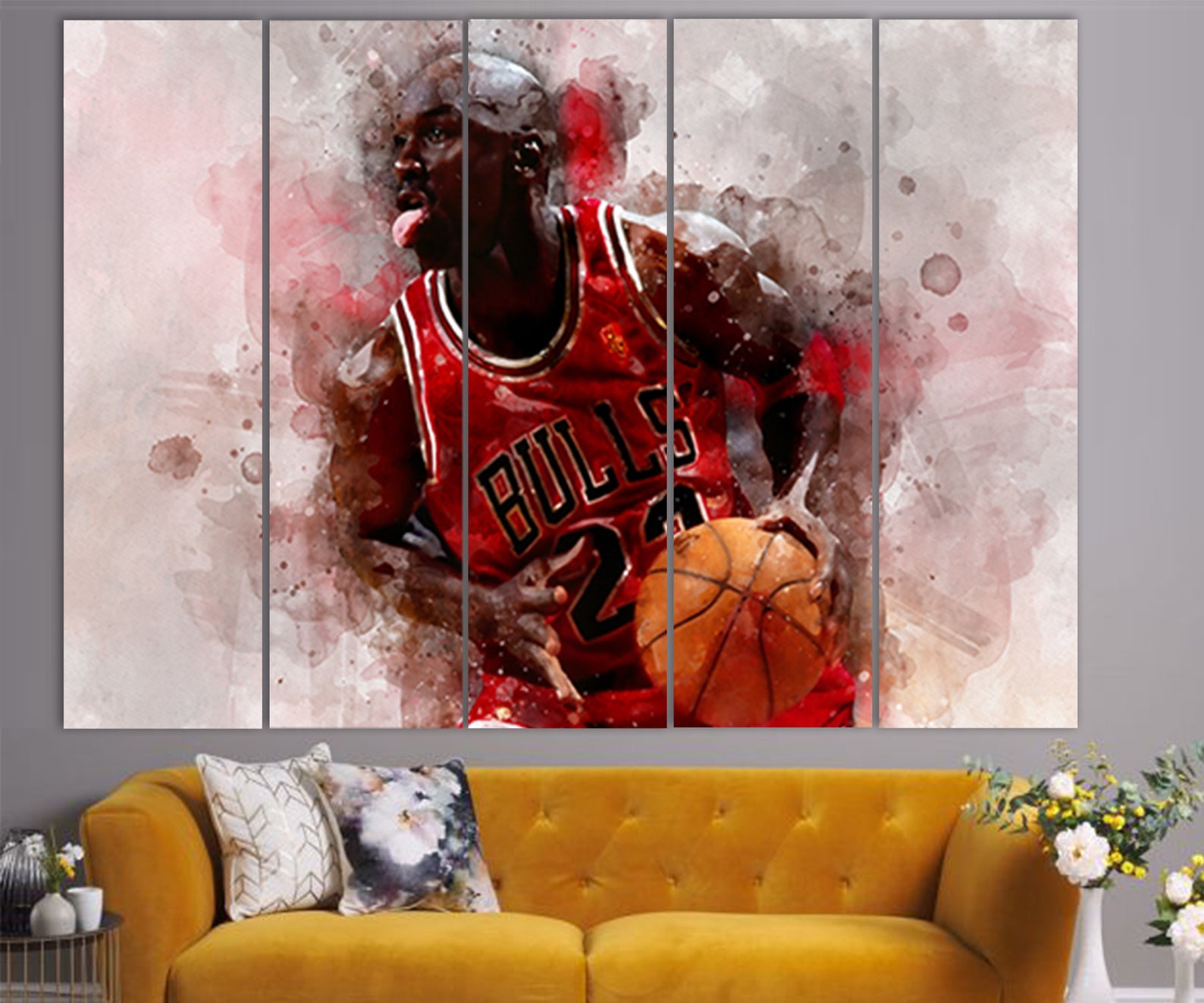 Michael Jordan Canvas Print Michael Jordan Wall Art Etsy