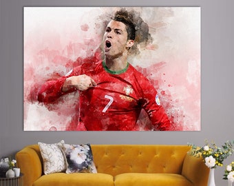 Cristiano Ronaldo Canvas Print,  Ronaldo Wall Decor, Canvas Room Art, Football Fan Gift, Football Wall Art, Soccer Fan Gift, Ronaldo Picture