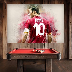Francesco Totti Canvas Print, Football Fan Gift, Roma Wall Art, Francesco Totti Poster, Roma Fan Gift, Francesco Totti Painting