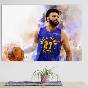Jamal Murray Canvas Print, Jamal Murray Wall Art, Basketball Canvas Print, Basketball Fan Gift, Basketball Wall Art, Jamal Murray Poster