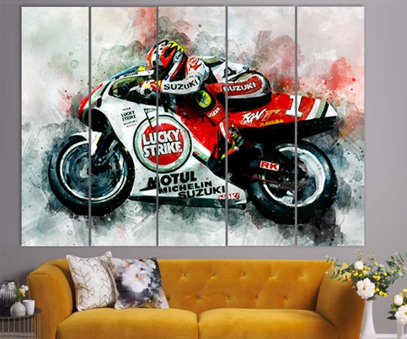 ケビンシュワンツの絵 ケビン シュワンツ キャンバス プリント、Moto GP 装飾、Moto