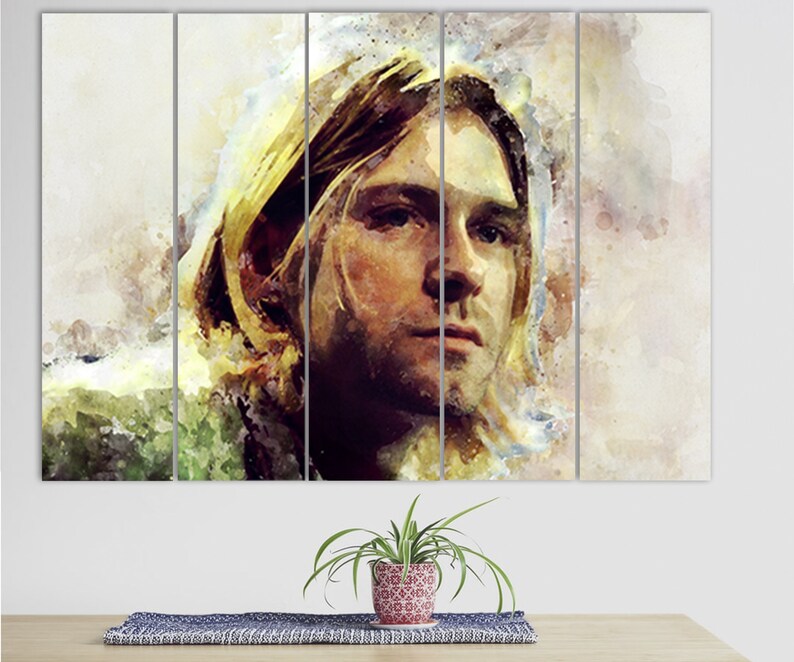 Kurt Cobain Canvas Print Nirvana Room Decor Canvas Wall Art Etsy
