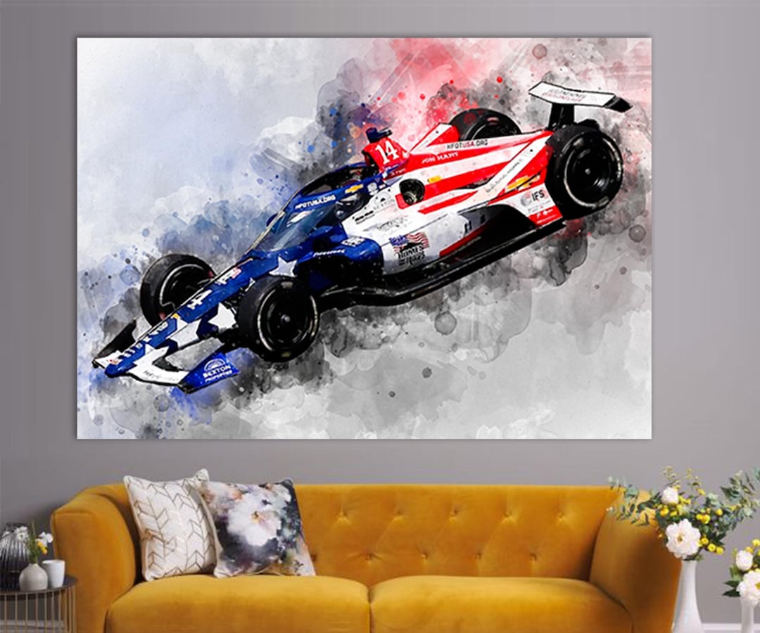 Santino Ferrucci Canvas Print, Indycar Wall Art, Canvas Wall Art
