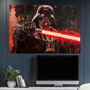 Darth Vader Abstract Lightsaber Art, Star Wars Fan Art, Darth Vader Poster, Star Wars Fan Gift, Darth Vader Painting, Darth Vader Fan Gift