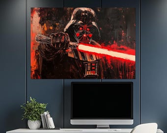 Darth Vader Abstract Lightsaber Art, Star Wars Fan Art, Darth Vader Poster, Star Wars Fan Gift, Darth Vader Painting, Darth Vader Fan Gift