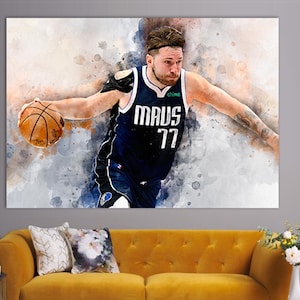 Luka Doncic canvasprint, Luka Doncic kunst aan de muur, basketbal canvas print, basketbal fan cadeau, basketbal kunst aan de muur, Luka Doncic poster