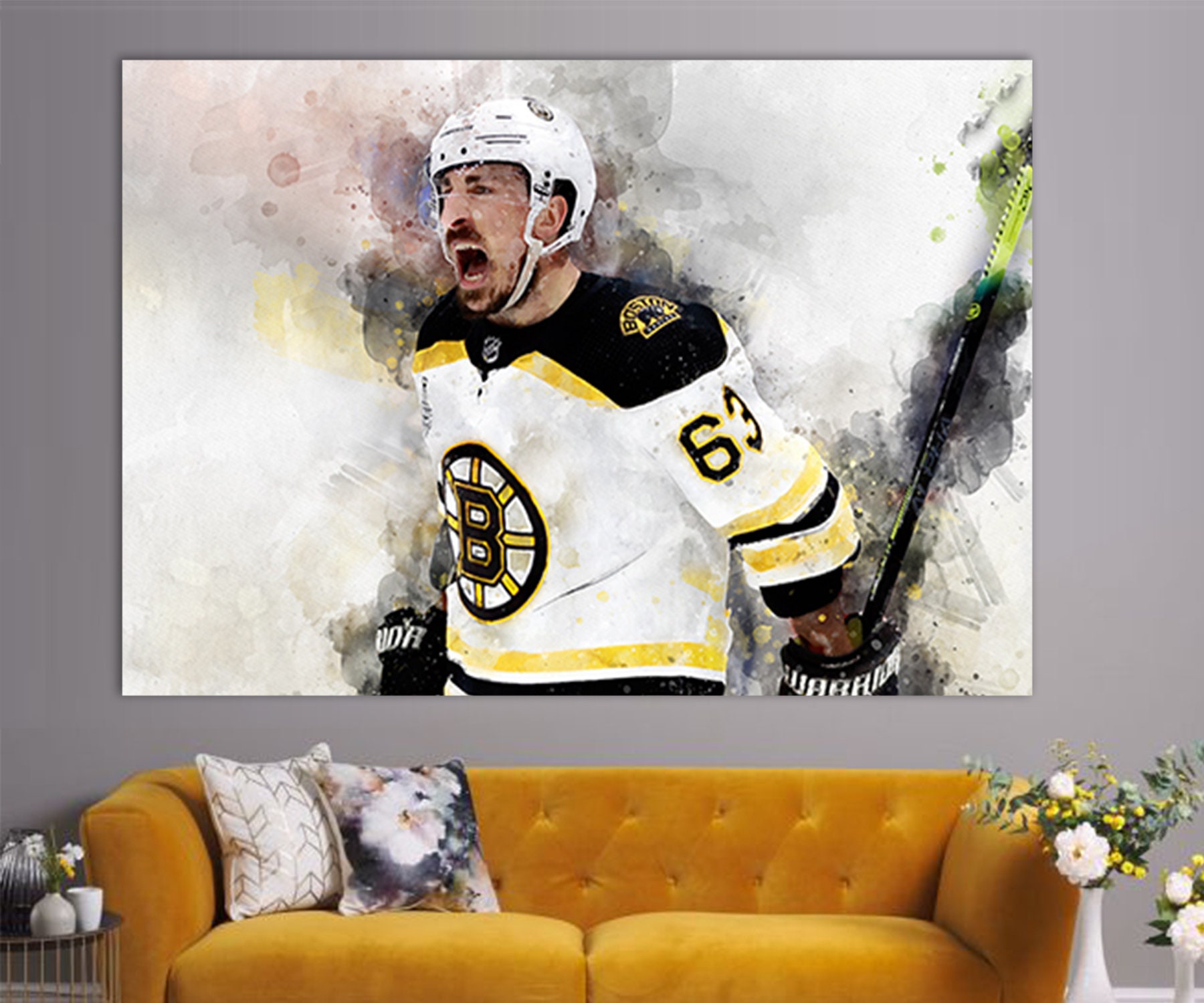 OKSEAS Brad Marchand Ice Hockey World Star Cover Poster Posters Art Print  Wall Photo Paint Poster Hanging Picture Family Bedroom Decor Gift