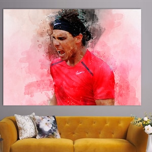 Rafael Nadal Canvas Print, Rafael Nadal Wall Art, Canvas Room Decor, Tennis Fan Gift, Tennis Wall Art, Rafael Nadal Poster