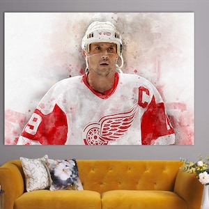 Steve Yzerman Canvas Print, Steve Yzerman Fan Gift, Ice Hockey Room Decor, Hockey Fan Gift, Steve Yzerman Poster, Steve Yzerman Wall Art