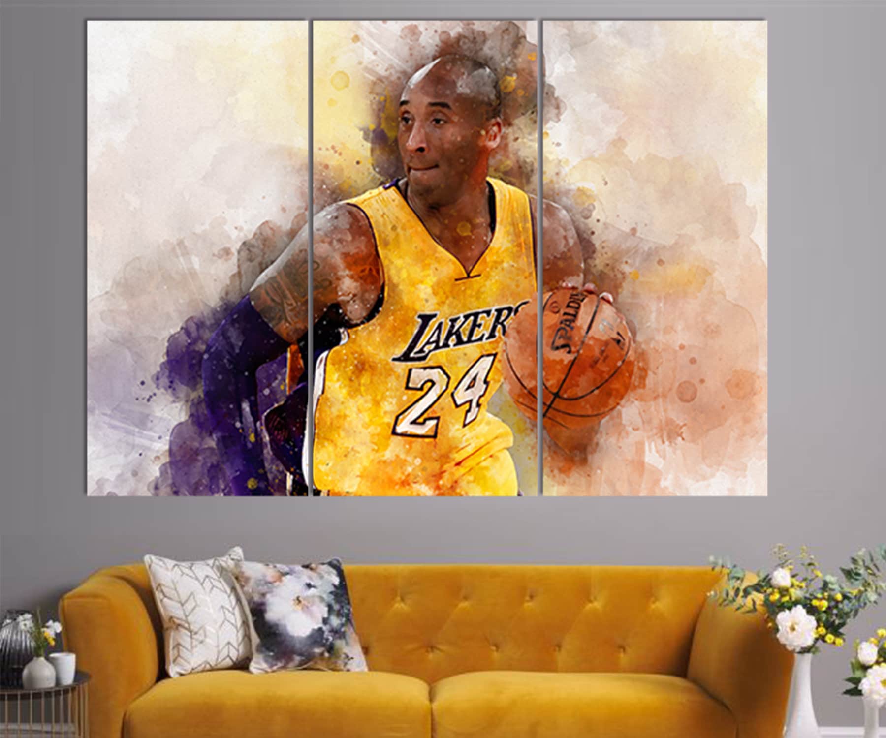 Kobe Bryant Canvas Print Kobe Bryant Wall Art Basketball Etsy