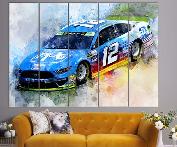 Ryan Blaney Canvas Print, NASCAR Wall Art, Canvas Wall Art, NASCAR Fan Gift, Racing Room Decor, Ryan Blaney Fan Gift, Ryan Blaney Picture