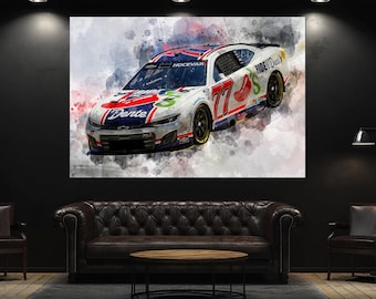 Carson Hocevar Canvastavla, NASCAR-rumsdekor, NASCAR-fanpresent, racingväggkonst