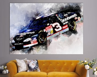 Dale Earnhardt Sr. Canvas Print, NASCAR Room Decor, NASCAR Fan Gift, Racing Wall Art, Dale Earnhardt Fan Gift, Dale Earnhardt Poster