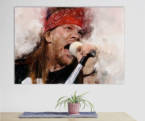 Axl Rose Canvas Print, Guns N' Roses Room Decor, Canvas Wall Art