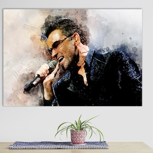 George Michael Leinwanddruck, George Michael Kunst, Leinwand Wandkunst, George Michael Fan Geschenk, Musik Wandkunst, Rock Fan Geschenk