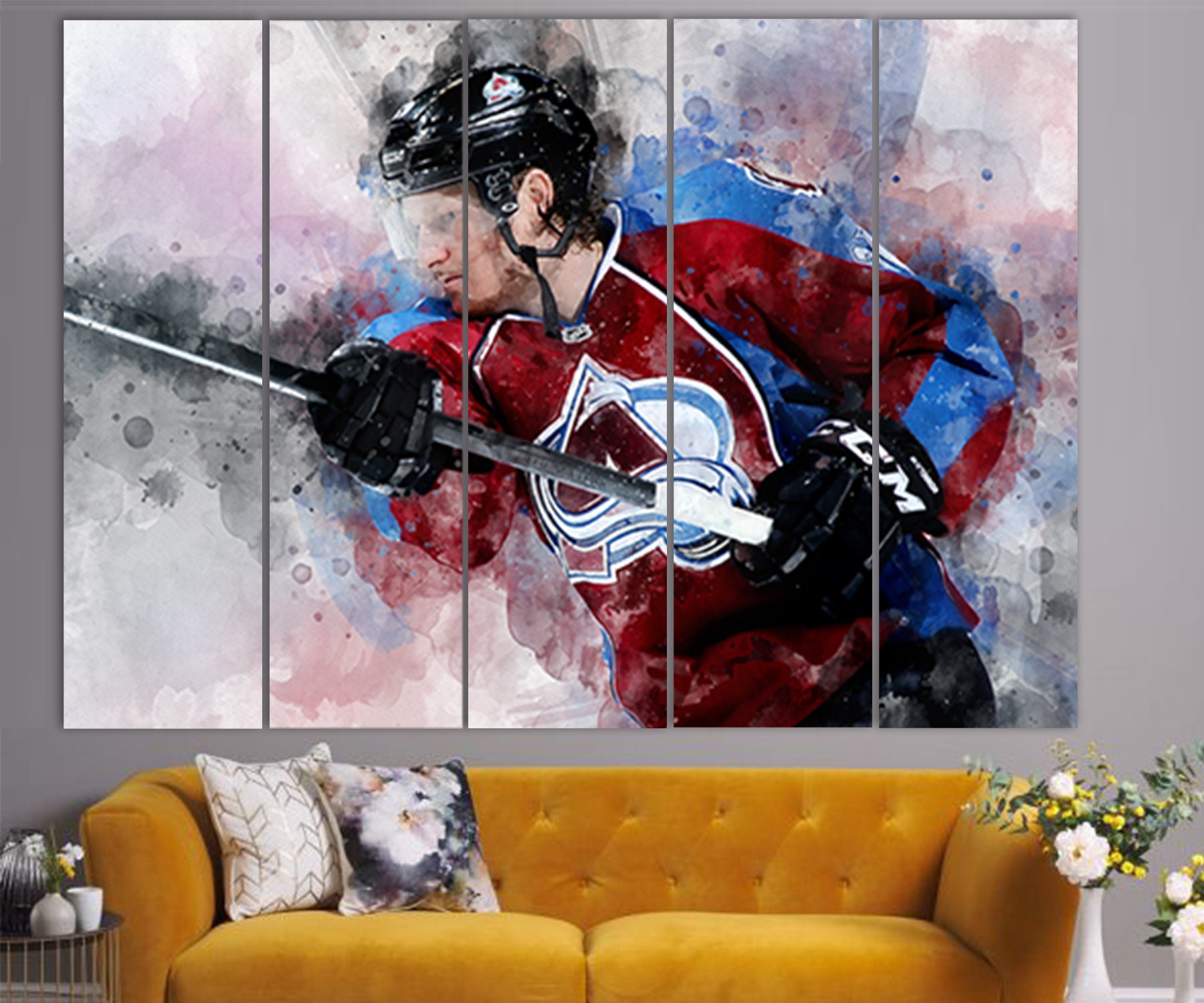  Nathan MacKinnon Poster Hockey Picture 2 Canvas Wall