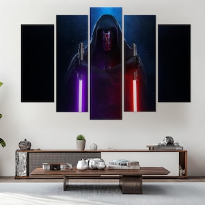Darth Revan Canvas Print, Star Wars Sith Lord Wall Art, Darth Revan Painting, Star Wars Poster, Star Wars Fan Gift, Darth Revan Fan Art
