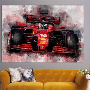 Charles Leclerc Car Canvas Print, Charles Leclerc Wall Art, F1 Room Decor, F1 Fan Gift, Charles Leclerc Fan Gift, Sports Wall Art