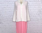 White Knit Cape Button Front with Arm Openings