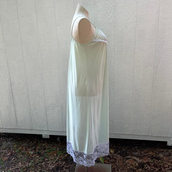 Vintage 70s Sea foam Green Nightgown Maxi Sleevel… - image 10