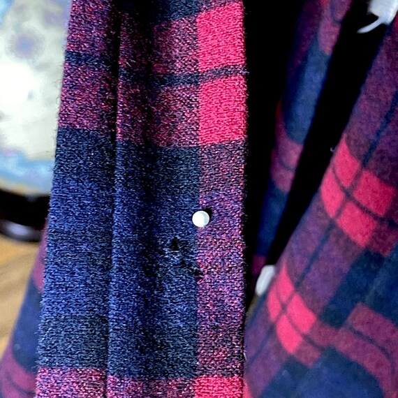 Pendleton 60s Blue and Red Plaid Wool Robe House … - image 5