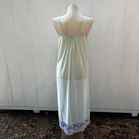 Vintage 70s Sea foam Green Nightgown Maxi Sleevel… - image 3