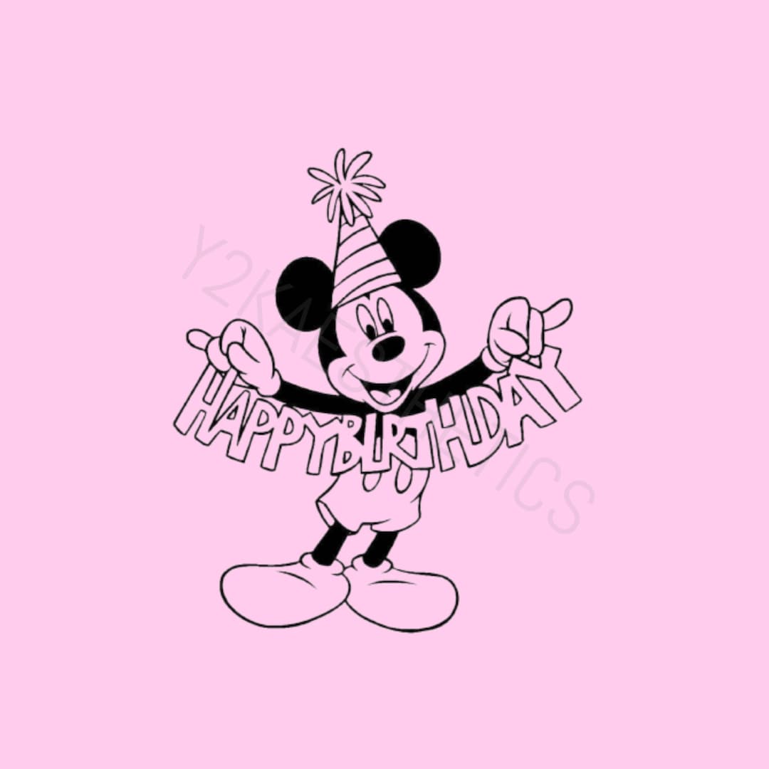 Mickey Mouse Happy Birthday SVG Disney Svg Digital Download - Etsy