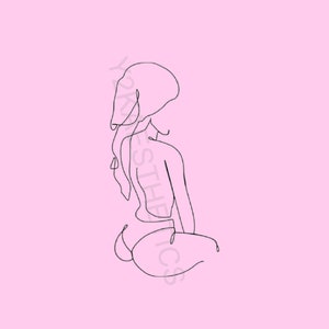 Women body line art SVG line art drawing