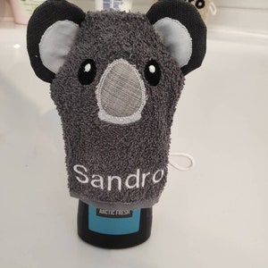 Waschlappen Waschhandschuh verschiedene Modelle für Kinder personalisiert Panda