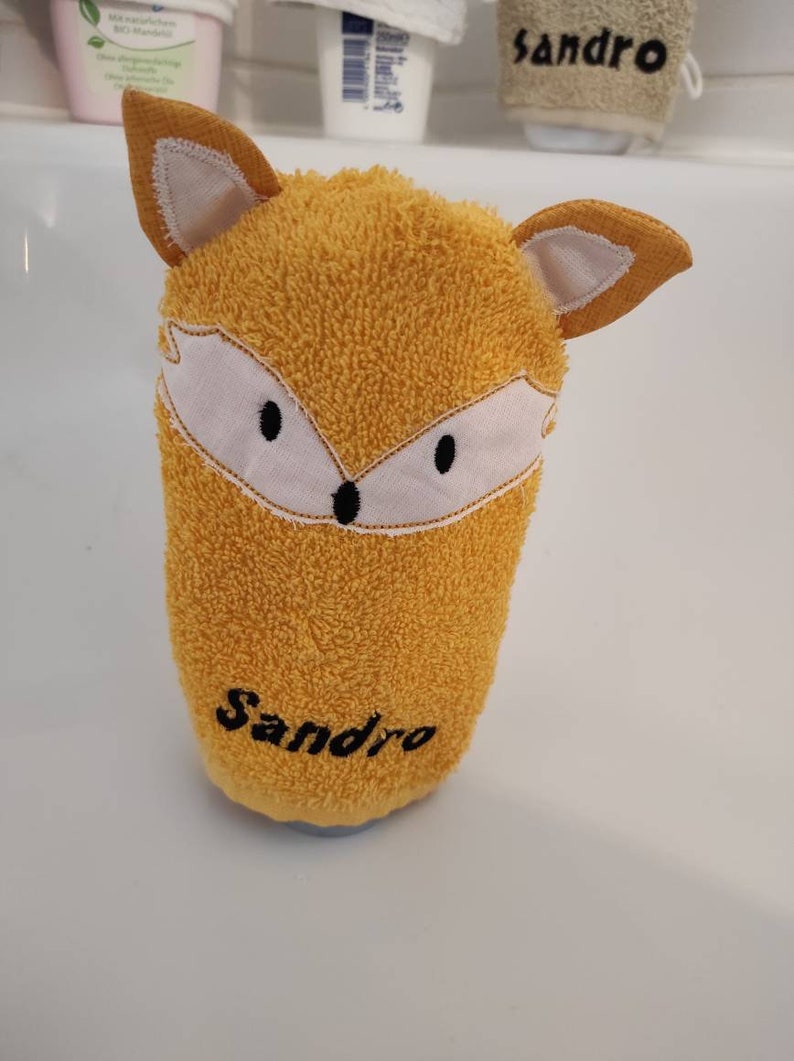 Waschlappen Waschhandschuh verschiedene Modelle für Kinder personalisiert Fuchs