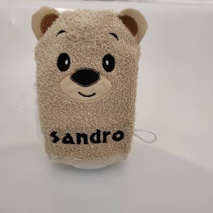 Waschlappen Waschhandschuh verschiedene Modelle für Kinder personalisiert Bär