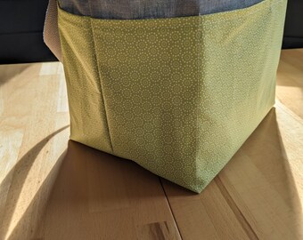 Washhouse bag for camping or tenting made of coated cotton / Project bag for knitting, crocheting, various colors