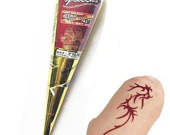 Dark Red Henna Paste Cone Temporary Tattoo Ink