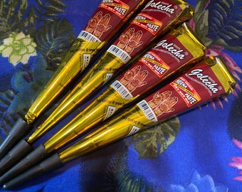 4 X Quality Maroon Red Color Henna Paste Cone Temporary Tattoo Body Art Ink