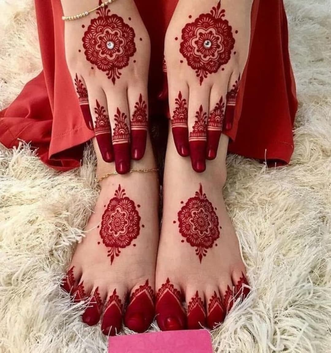 3 Rode Henna Kegels Tijdelijke Tattoo Inkt - Etsy België