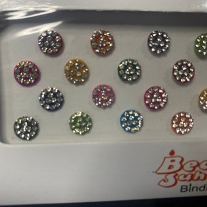 Round Multicolored Forehead Bindis self adhesive jewels face gems bollywood bindi- USA Seller!!