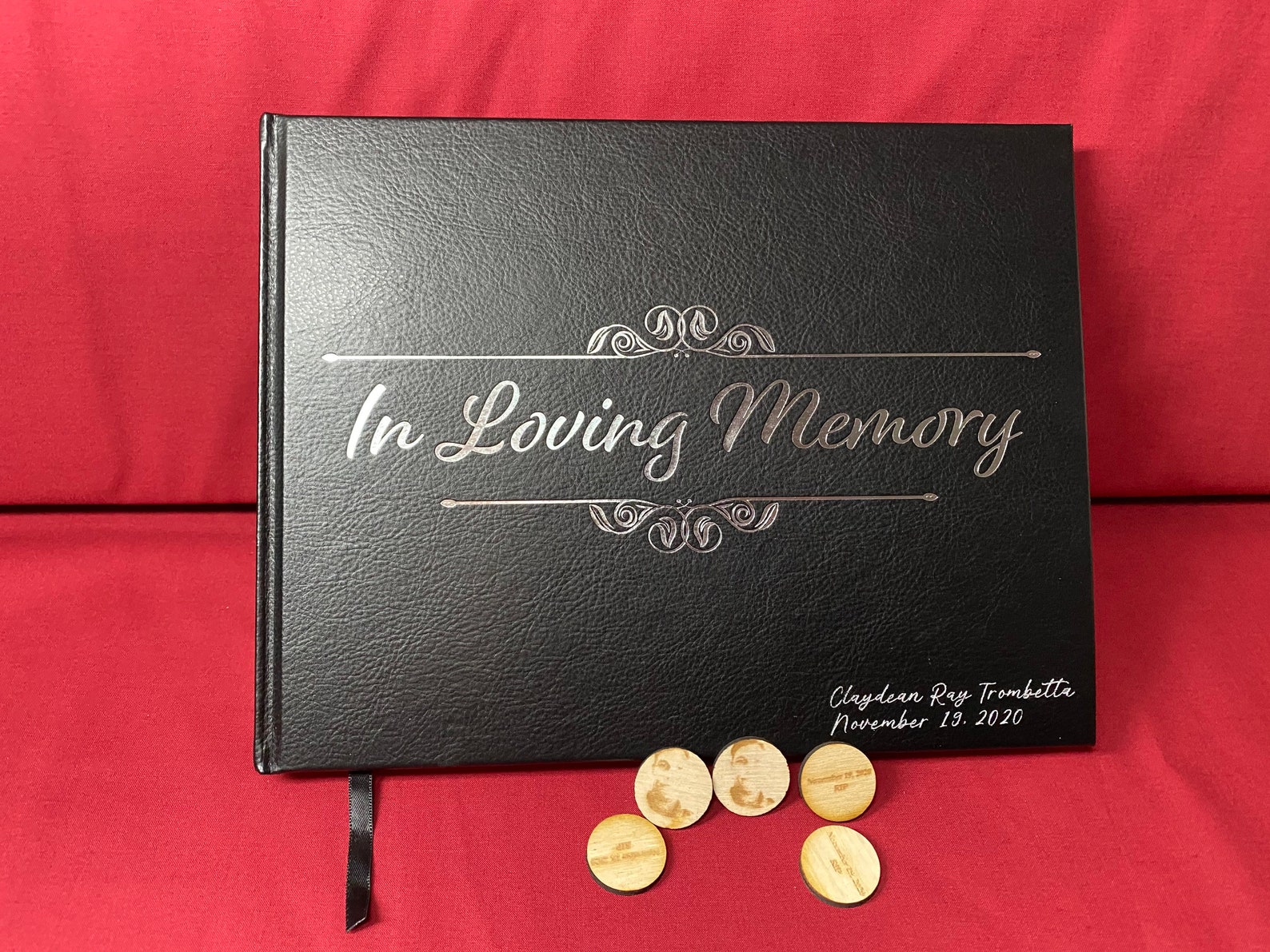 Personalized Memorial Service Funeral Guest Book Set With Sign Etsy