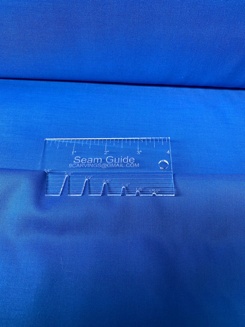 Seam Guide Sewing Marking Ruler In Clear Acrylic Template for Sewing Gauge on Quilts, Face Mask, Apparel Projects, Caps and Hats, Purse Bags 