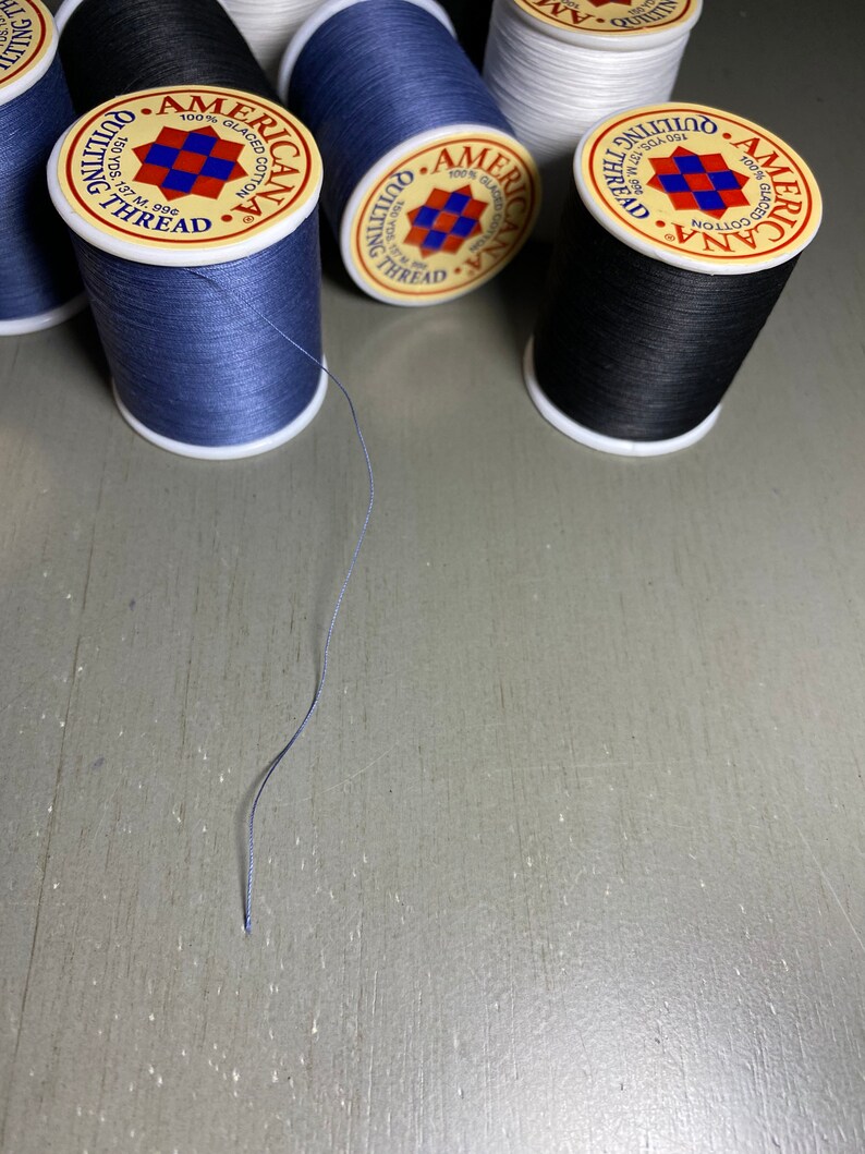 Black White Navy Thread 100 Cotton Glazed Quilting Thread Etsy