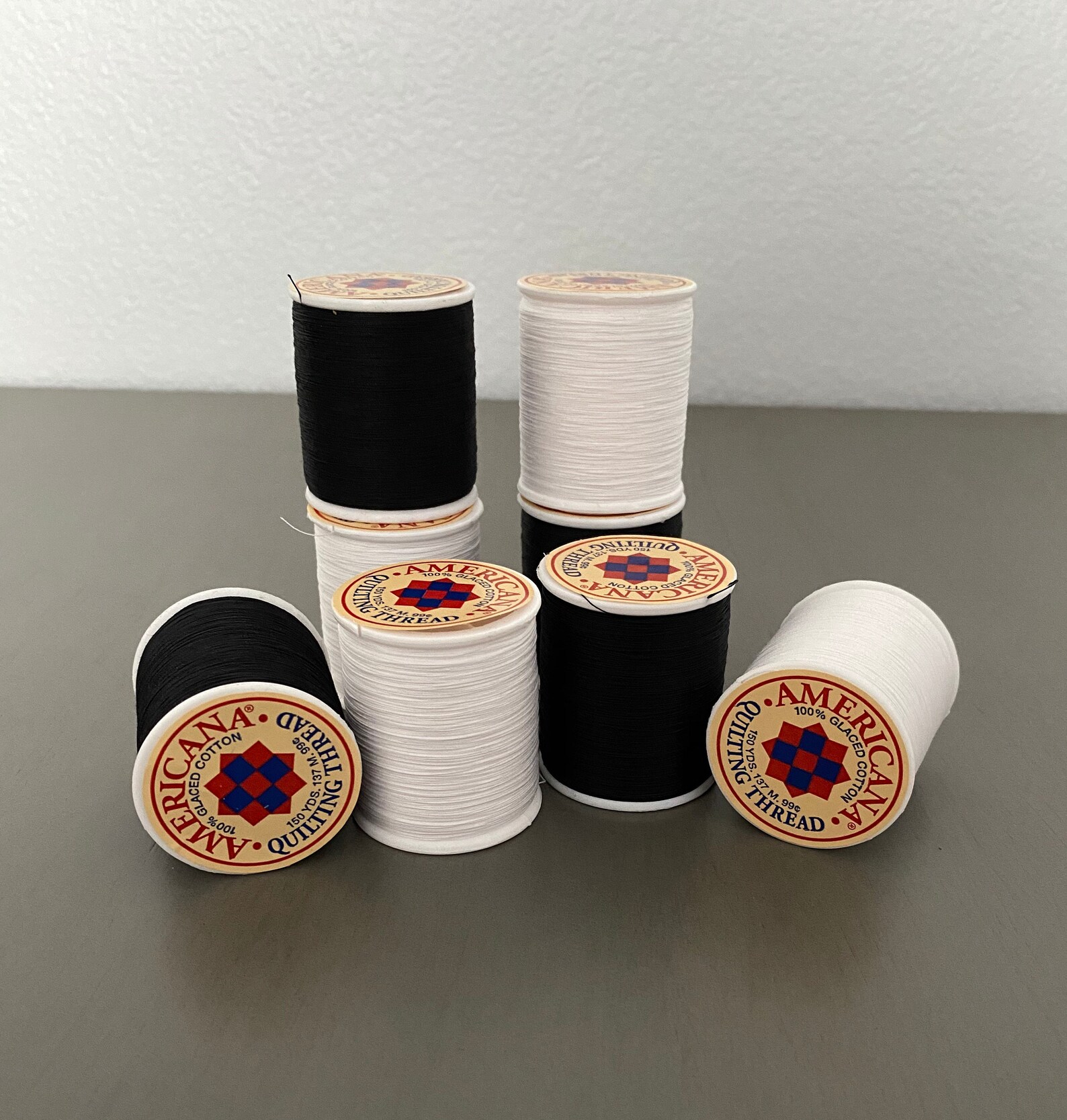 Black and White Thread 100 Cotton Glazed Quilting Thread on Etsy