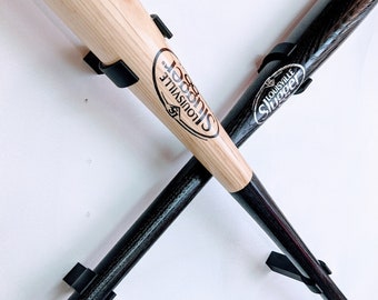 Supporto Parete Mazze Baseball NVAAV - Porta Attrezzi Legno Massello Marrone