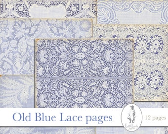 Blue Lace Junk Journal Pages: Victorian Ephemera (Digital Download)