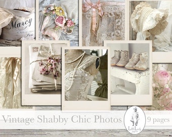 Shabby Chic Ephemera: Victorian Lace & Vintage Photos (Digital Download)