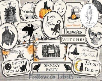 Vintage Halloween Labels | Printable Ephemera (Digital Download)