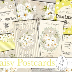 Daisy junk journal cartolina shabby chic fiori digital junk journal kit daisy ephemera daisy scrapbooking collage foglio stampabile