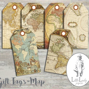 Vintage Karte Geschenkanhänger Etiketten Druckbare Tags Papier Basteln Scrapbooking Steampunk digital download instant download digital collage sheet